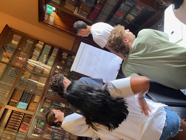 Small group brainstorming physical signs of mental distress