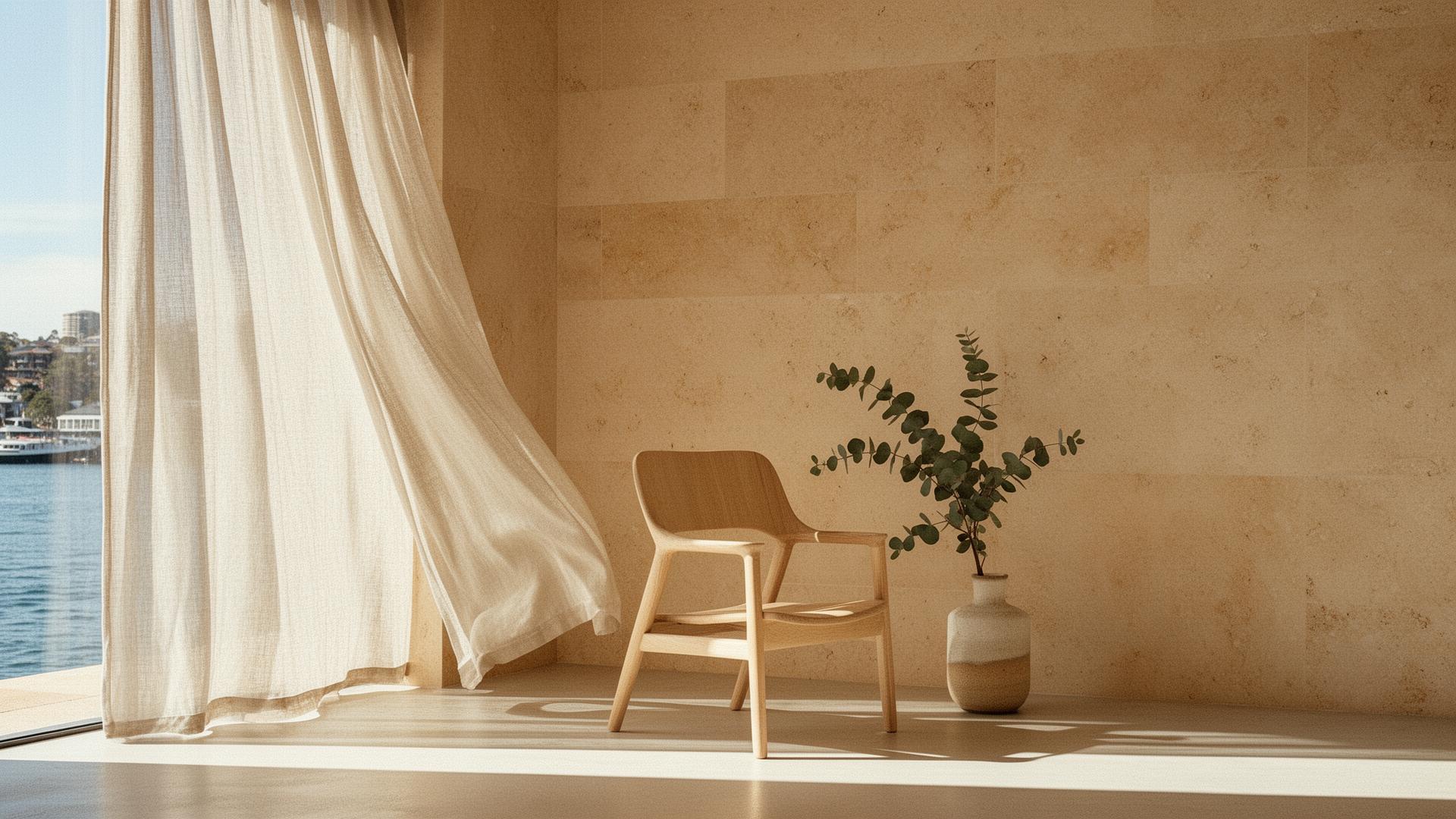 A calm, light-filled counselling space overlooking Sydney Harbour